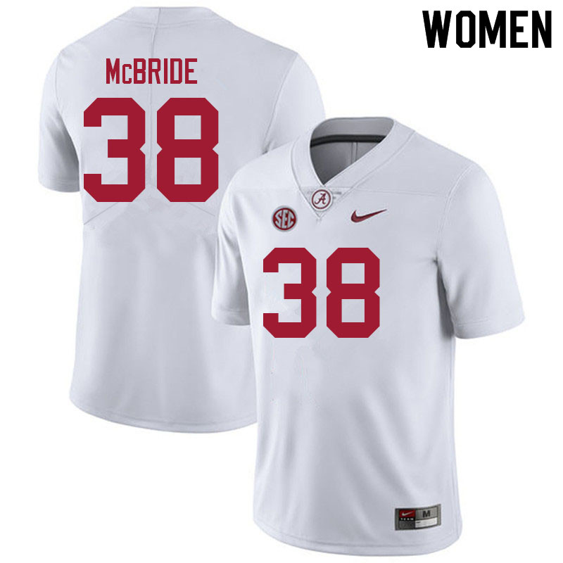 Women #38 Jacobi McBride Alabama White Tide College Football Jerseys Sale-White